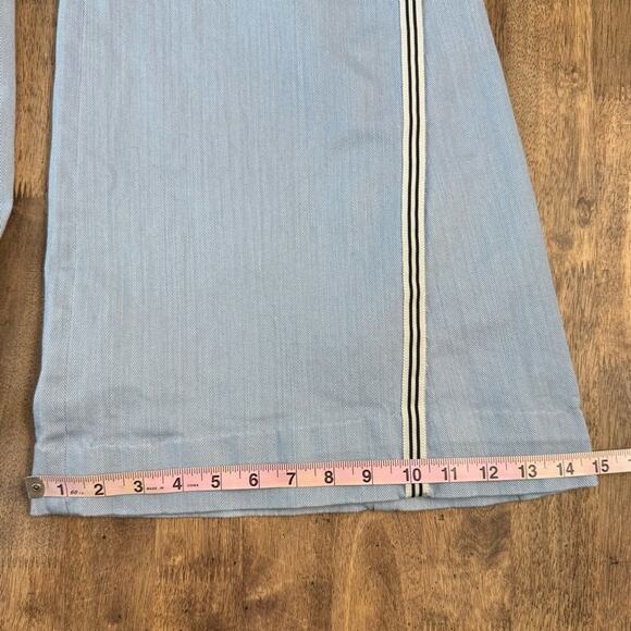 Hellessy Women’s Super Wide Leg Flare Denim Jeans Light Wash Racing Stripe Sz 10 - Picture 6 of 11